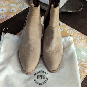 Poppy Barley Heeled Chelsea Boot; Sand Nubuck; Size 8.5